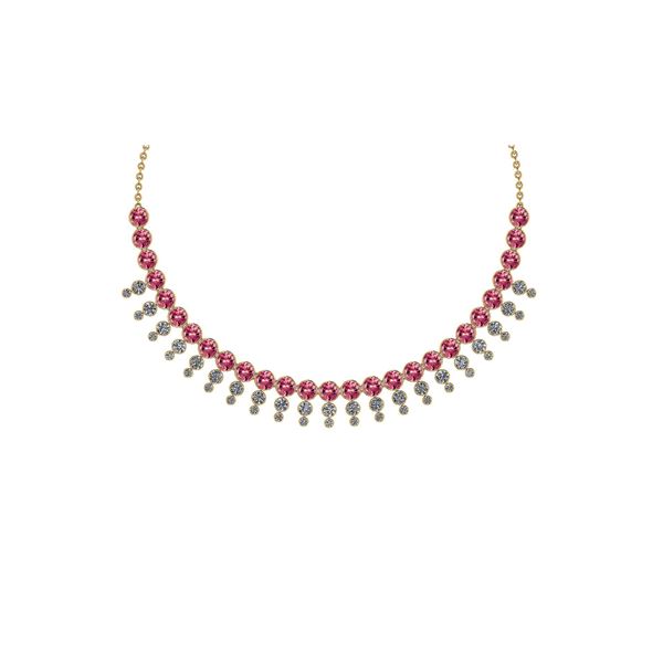 Certified 45.30 Ctw Pink Tourmaline And Diamond VS/SI1