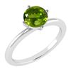Image 1 : Certified 1.25 Ctw Peridot 14K White Gold Solitaire Rin