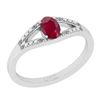 Image 1 : Certified 0.42 Ctw I2/I3 Ruby And Diamond 14K White Gol