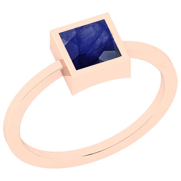 Certified 0.75 Ctw Blue Sapphire 18k Rose Gold Solitair