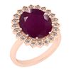 Image 1 : Certified 9.15 Ctw SI2/I1 Ruby And Diamond 14K Rose Gol