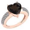 Certified 5.31 Ctw Smoky Quartz And Diamond VS/SI1 Ring