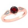Certified 1.12 Ctw Garnet And Diamond 14k Rose Gold Hal