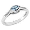 Certified 0.38 Ctw Aquamarine And Diamond 18k White Hal