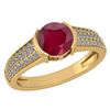 Certified 1.58 Ctw Ruby And Diamond 14k Yellow Gold Hal