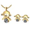 Certified 0.93 Ctw Diamond Tiny Angel Necklace + Earrin