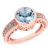 Certified 1.55 Ctw Aquamarine And Diamond Wedding/Engag