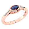 Certified 0.38 Ctw Blue Sapphire And Diamond 18k Rose G