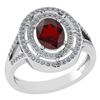 Certified 1.66 Ctw Garnet And Diamond 14k White Gold Ha