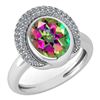 Certified 2.82 Ctw Mystic Topaz And Diamond VS/SI1 Halo