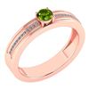 Certified 0.29 Ctw Peridot And Diamond 14k Rose Gold Ri