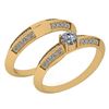 Certified 0.55 Ctw Diamond Engagement Ring 2-Bands Styl