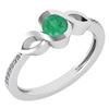 Certified 0.52 Ctw Emerald And Diamond 14k White Gold R