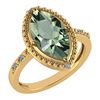Certified 1.58 Ctw Green Amethyst And Diamond VS/SI1 Ri