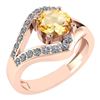 Certified 1.07 Ctw Citrine And Diamond VS/SI1 Halo Ring