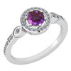 Certified 0.65 Ctw Amethyst And Diamond Platinum Gold H