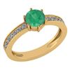 Certified 1.09 Ctw Emerald And Diamond VS/SI1 Halo Ring