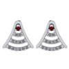 Certified 0.15 Ctw Garnet And Diamond 14k White Gold Ha
