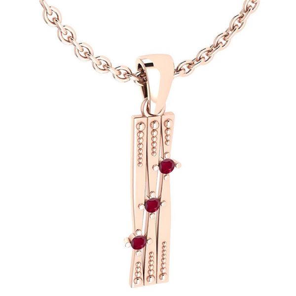 Certified 0.06 Ctw Ruby Styles Necklace 14k Rose Gold