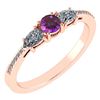 Certified 0.77 Ctw Amethyst And Diamond 14k Rose Gold H