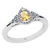 Certified 1.27 Ctw I2/I3 Citrine And Diamond 10K White