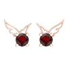 Certified 0.50 Ctw Garnet Stud Earrings 14K Gold Rose G