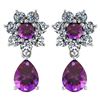 Certified 4.86 Ctw Amethyst And Diamond 14k White Gold