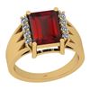 Certified 3.48 Ctw I2/I3 Garnet And Diamond 14K Yellow