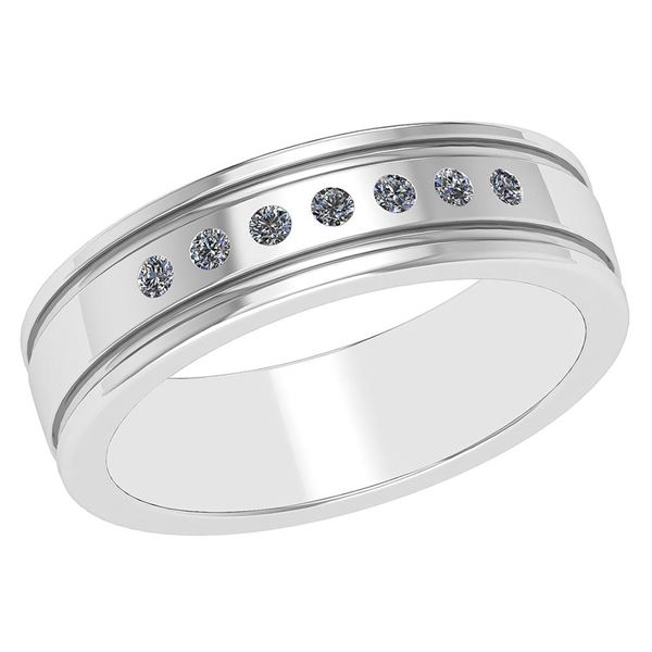 Certified 0.10 Ctw Diamond 18K White Gold Halo Band