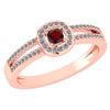 Image 1 : Certified 0.57 Ctw Garnet And Diamond 14k Rose Gold Hal