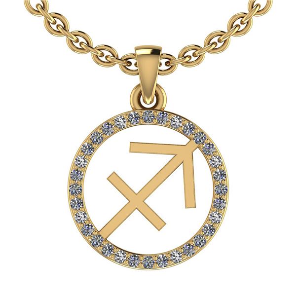 Certified 0.19 Ctw SI2/I1 Diamond 14K Yellow Gold Zodia