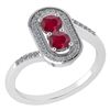 Certified 0.68 Ctw Ruby And Diamond 14k White Gold Halo