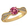 Certified 1.05 Ctw Pink Tourmaline And Diamond 14K Yell