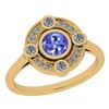 Certified 0.77 Ctw Tanzanite And Diamond 12/I3 14 K Yel