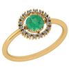 Certified 0.77 Ctw Emerald And Diamond SI1/SI2 14K Yell
