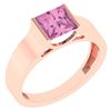 Certified 0.75 Ctw Pink Tourmaline 18k Rose Gold Ring