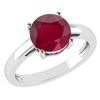 Certified 1.00Ctw Genuine Ruby 14k White Gold Halo Ring