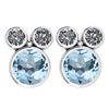 Certified 3.14 Ctw Blue Topaz And Diamond VS/SI1 Earrin