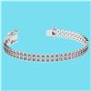 Certified 1.50 Ctw SI2/I1 Diamond 14K White Gold 2 Row