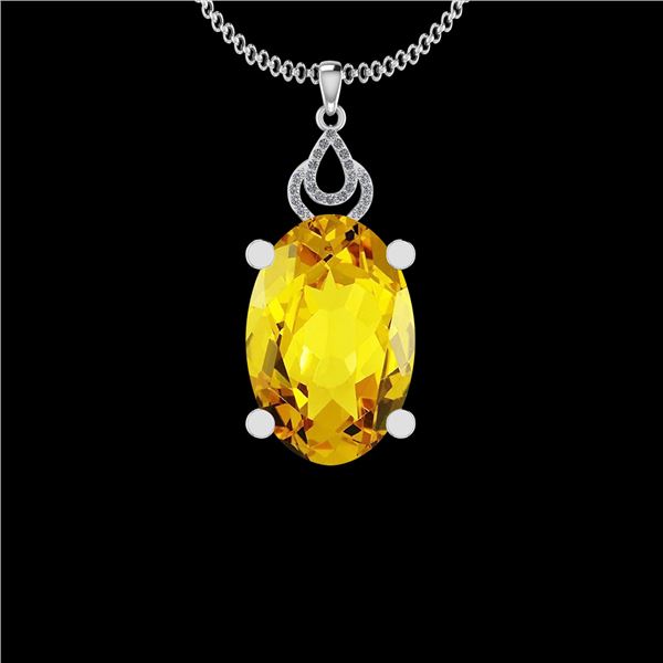 Certified 33.41 Ctw I2/I3 Lemon Topaz And Diamond 10K W