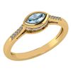 Certified 0.38 Ctw Aquamarine And Diamond 18k Yellow Ha