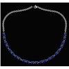Image 1 : Certified 18.75 Ctw Blue Sapphire Princess Shape Neckla