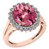 Certified 5.65 Ctw Pink Tourmaline And Diamond VS/SI1 H