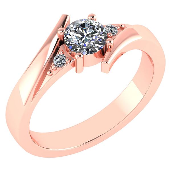 Certified 0.48 Ctw Diamond 14k Rose Gold Ring (VS/SI1)