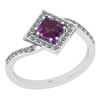 Image 1 : Certified 1.02 Ctw I2/I3 Amethyst And Diamond 10K White