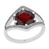 Image 1 : Certified 2.33 Ctw I2/I3 Garnet And Diamond 14K White G