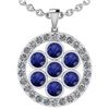 Image 1 : Certified 3.95 Ctw Blue Sapphire And Diamond VS/SI1 18k
