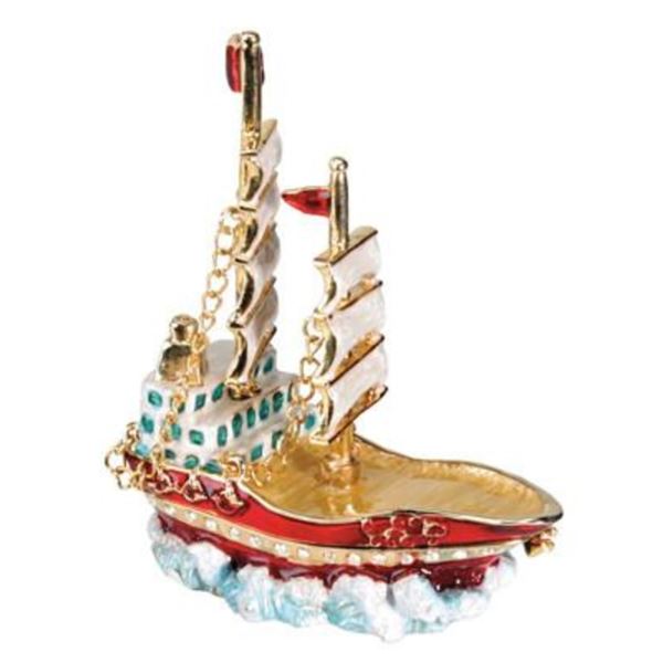 2 MAST SHIP JEWELED BOX