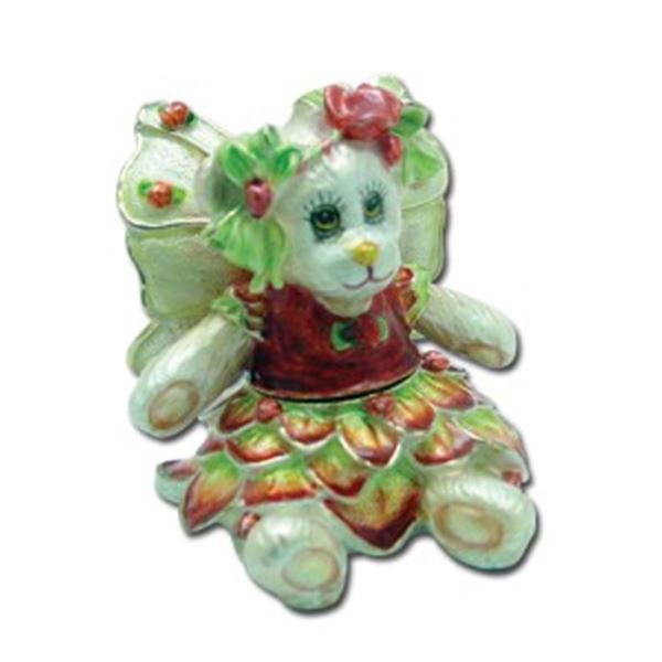 FLOWER BEAR PANSY JEWELED BOX