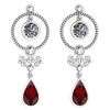 Image 1 : Certified 5.18 Ctw Garnet And Diamond SI2/I1 Dangling E